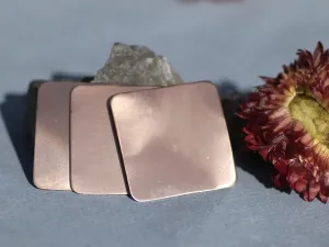 Copper Square Stamping Blank 32mm Squares Big for Enameling Stamping Texturing Blanks - 4 pieces