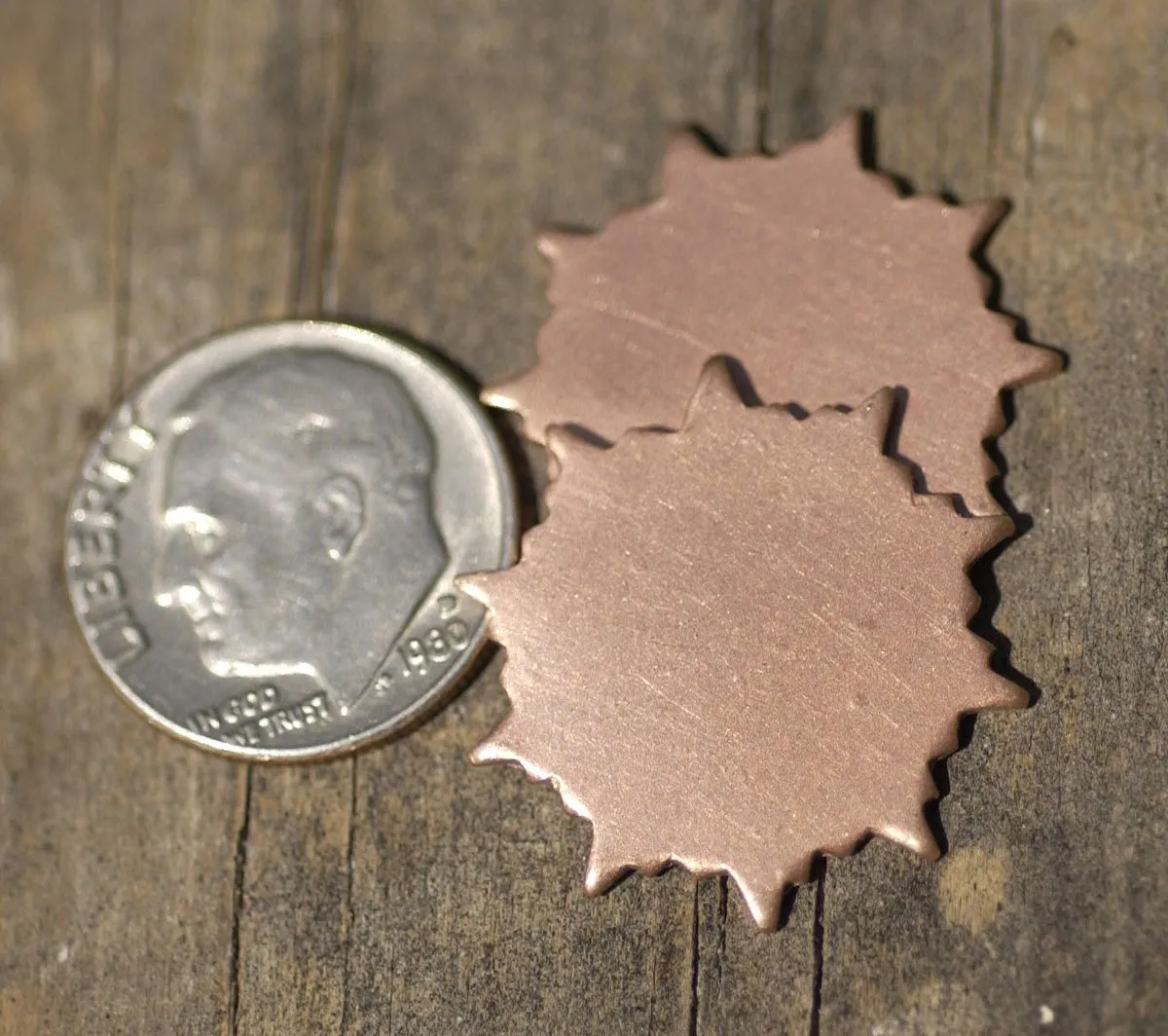 Copper Sun 22mm Shape Cutout Blank for Enameling Stamping Texturing