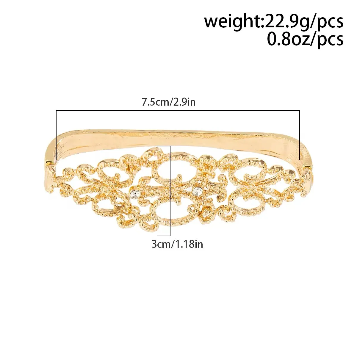 Creative Vintage Design Metal Hollow Out Flower Hand Accessories