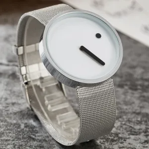 Creative Watches Minimalist Wristwatch Men Women Stainless Steel Mesh Strap Simple Design Bracelets Sports Watch Hodinky Clock
