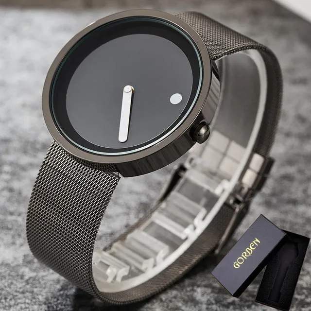 Creative Watches Minimalist Wristwatch Men Women Stainless Steel Mesh Strap Simple Design Bracelets Sports Watch Hodinky Clock