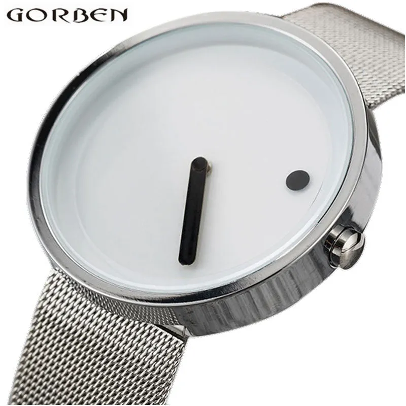 Creative Watches Minimalist Wristwatch Men Women Stainless Steel Mesh Strap Simple Design Bracelets Sports Watch Hodinky Clock