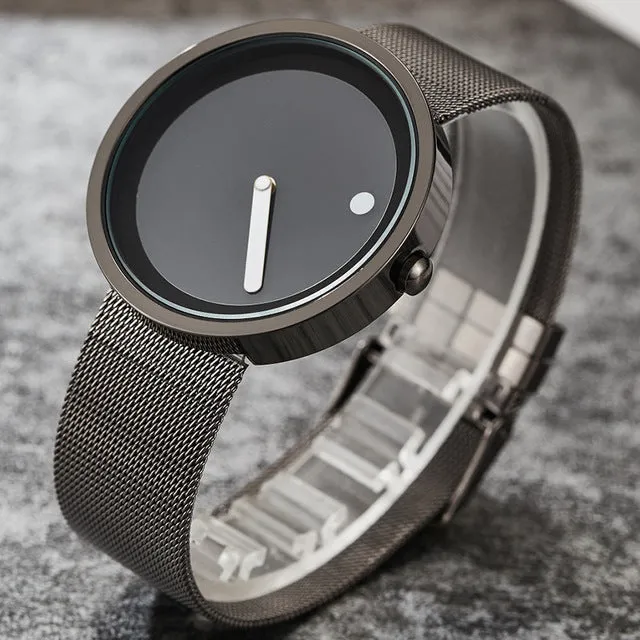 Creative Watches Minimalist Wristwatch Men Women Stainless Steel Mesh Strap Simple Design Bracelets Sports Watch Hodinky Clock