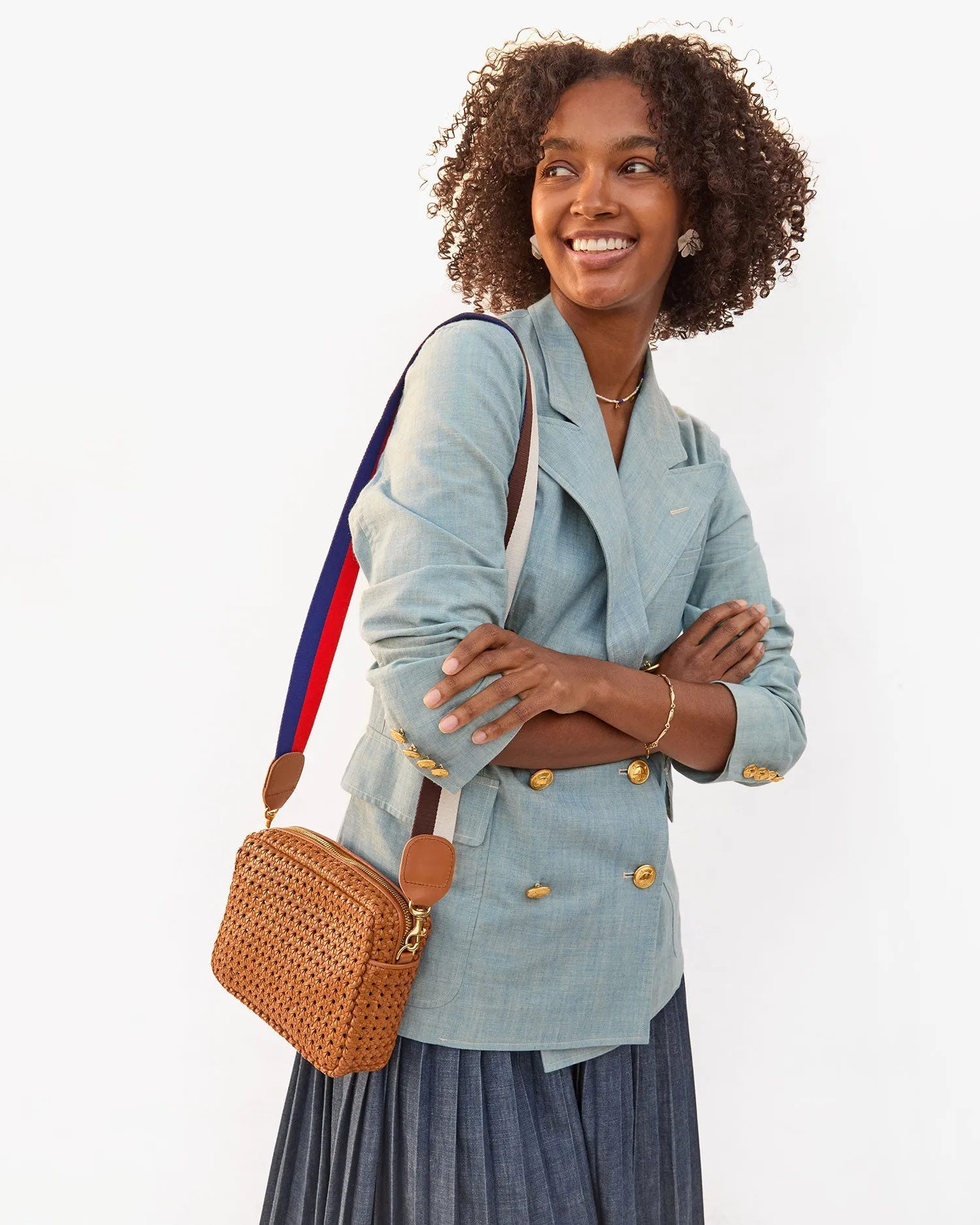 Crossbody Strap - Multi Two Tone Stripe