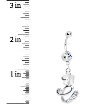 Crystalline Gem Flower Flourish Belly Ring