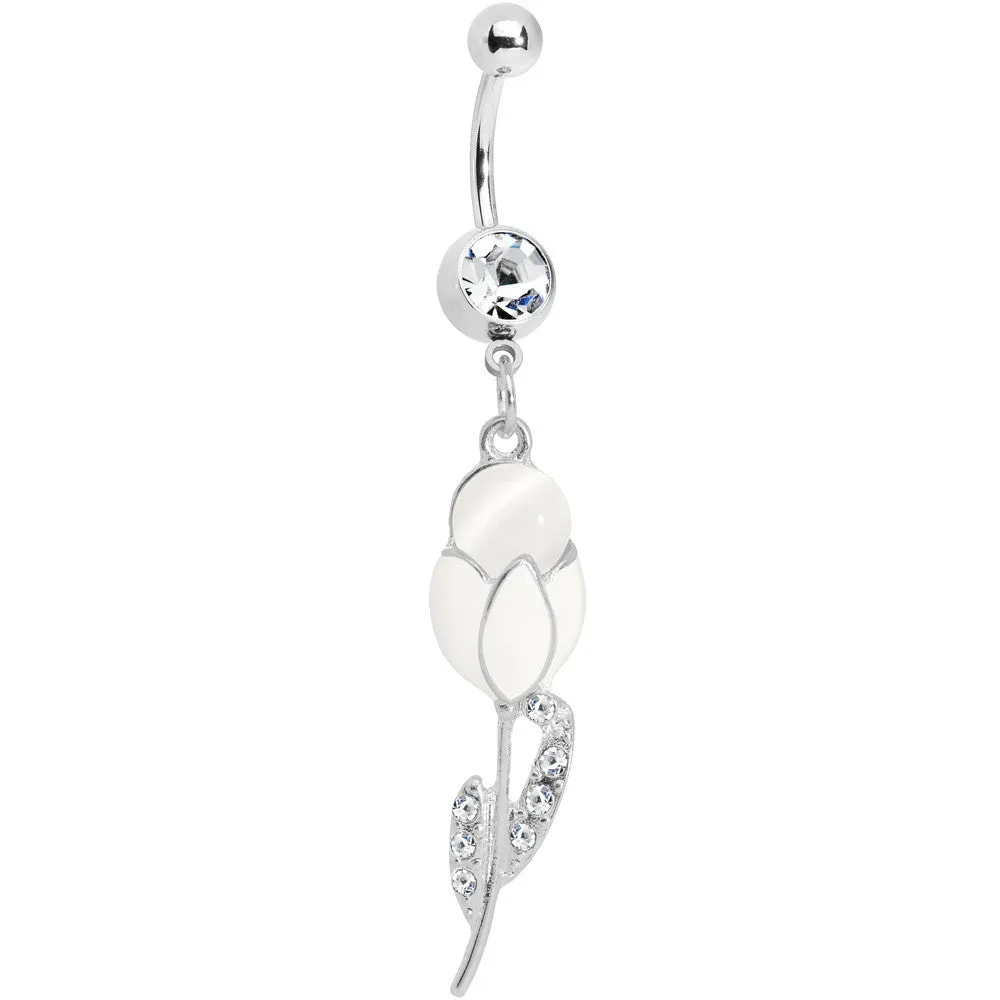 Crystalline Gem Tulip Globe Flower Belly Ring
