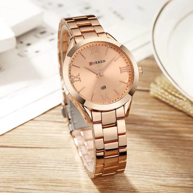 CURREN Women Watch Luxury Fashion Watches Woman Clock Stainless Steel Simple Business Wriswatches Ladies Relogio Feminino 9007