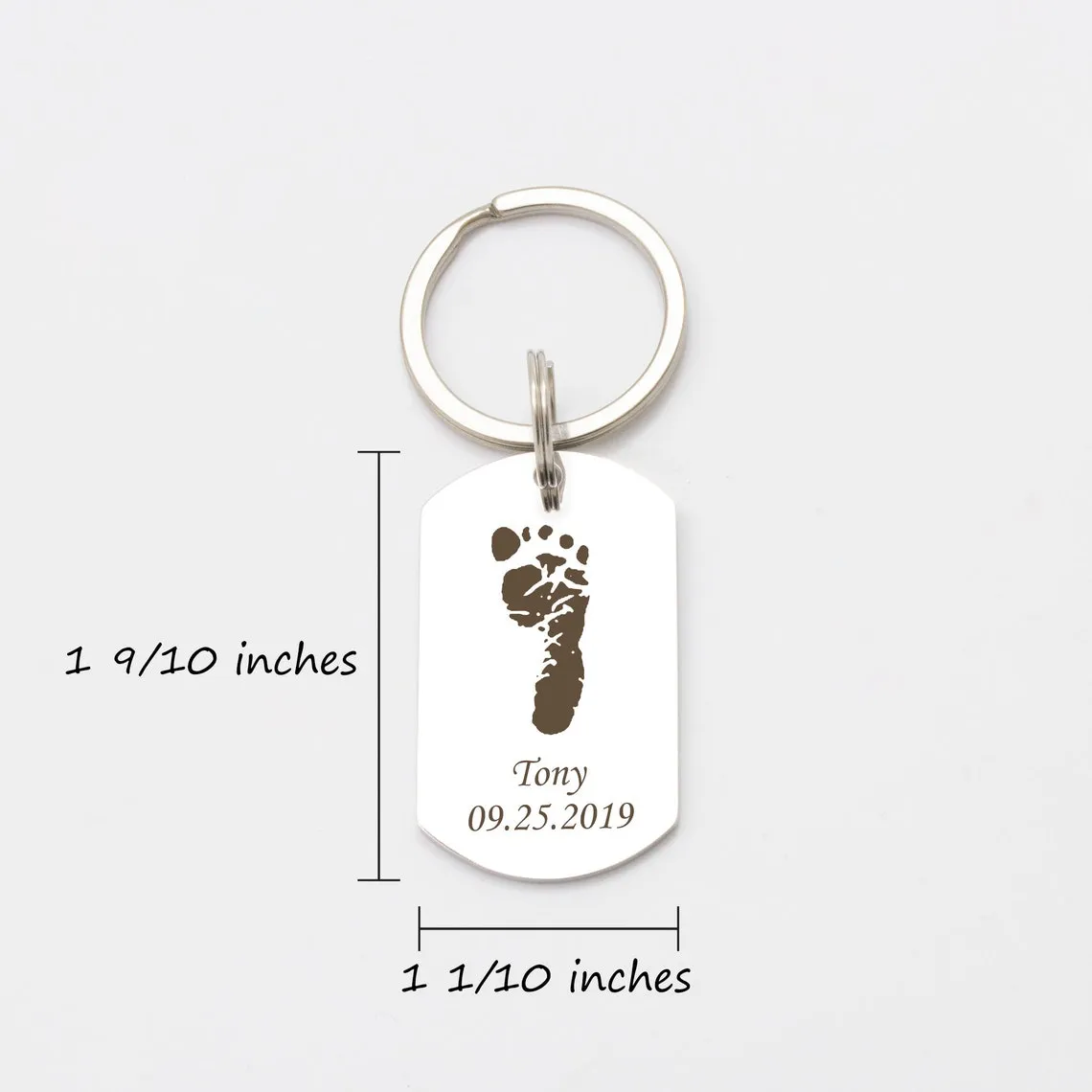 Custom Baby Footprint Keychain