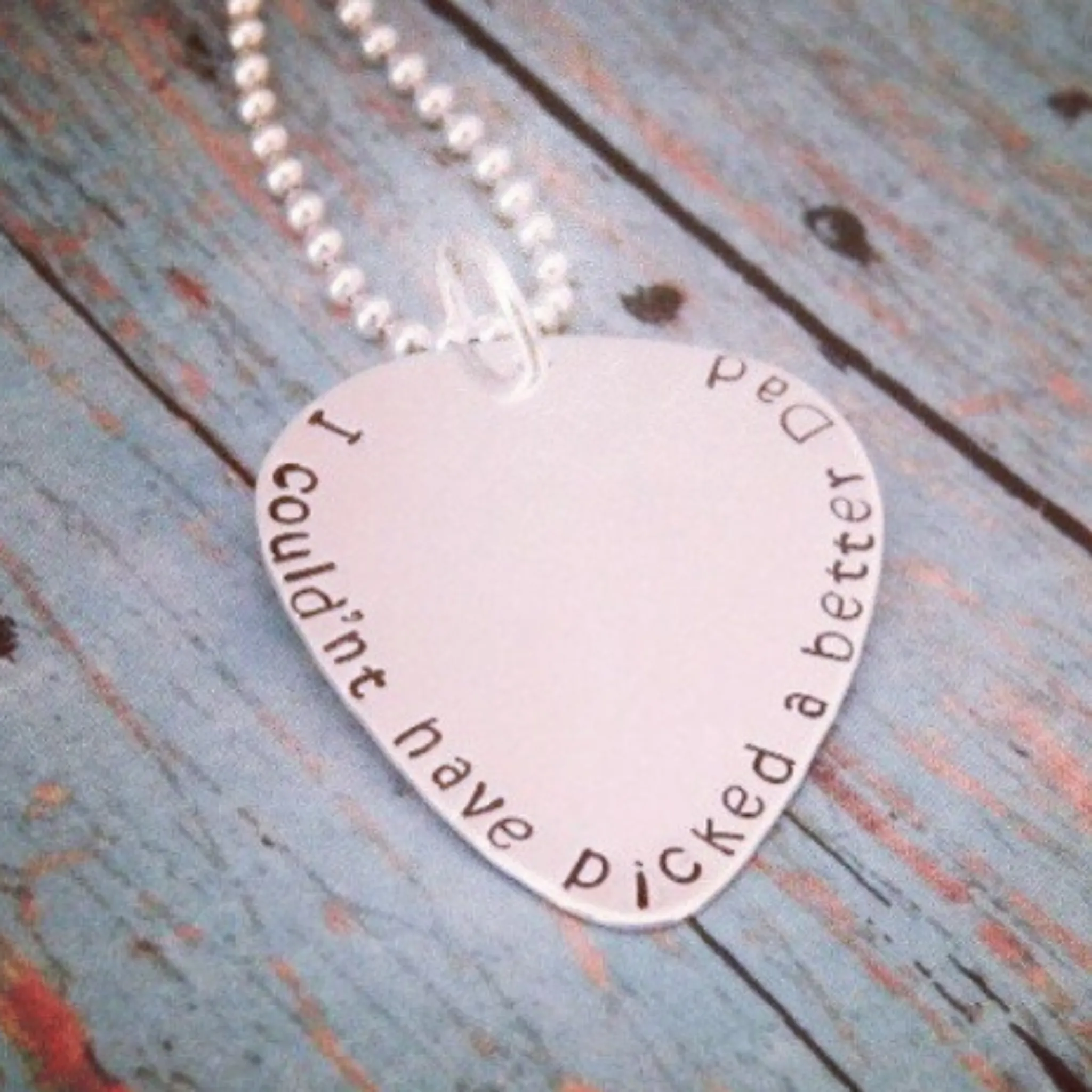 Custom Guitar Pick Necklace - Sterling Silver