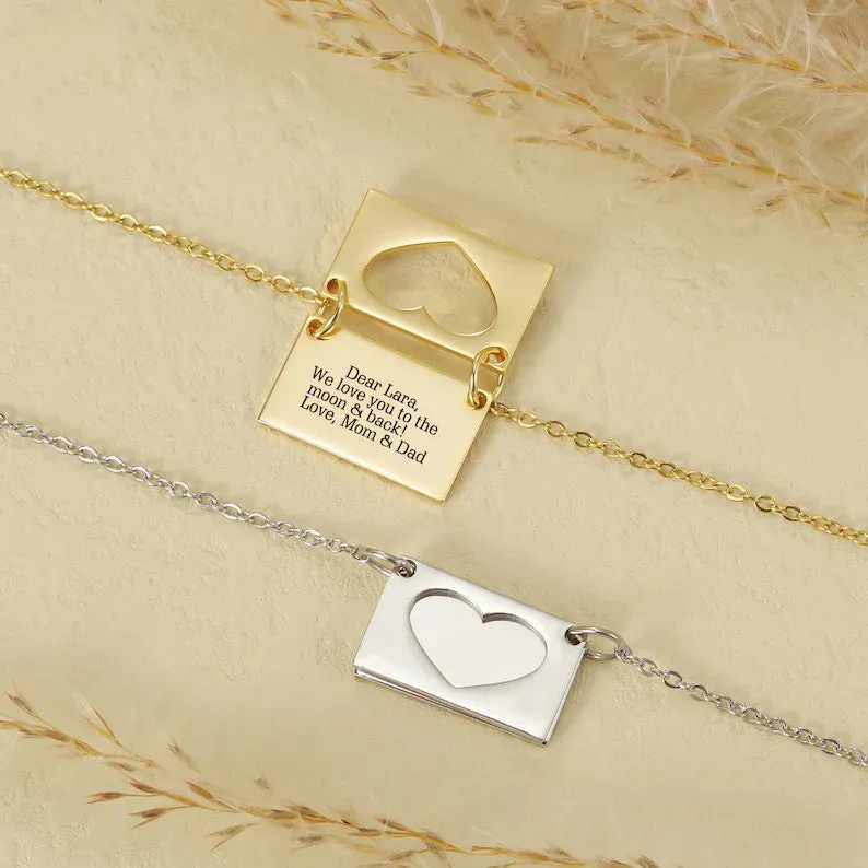 Custom Message Envelope Necklace