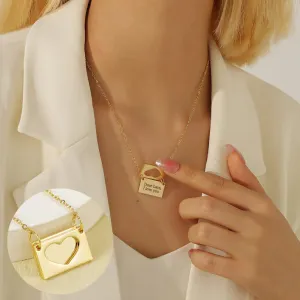 Custom Message Envelope Necklace