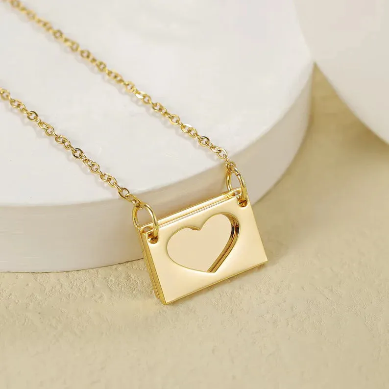Custom Message Envelope Necklace