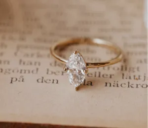 Custom Solitaire Marquise Diamond Engagement Ring