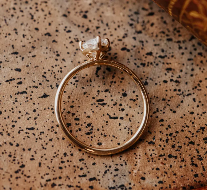 Custom Solitaire Marquise Diamond Engagement Ring