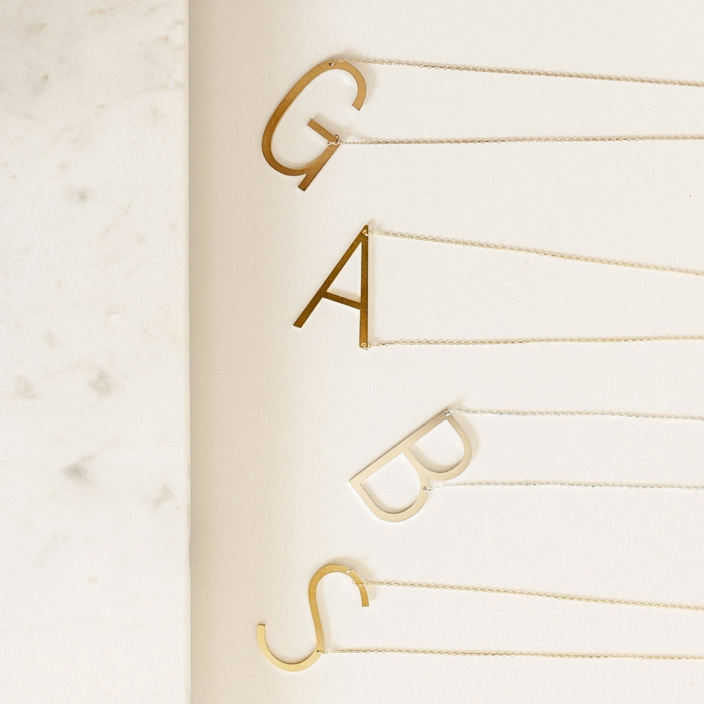 Customized Large Sideways Initial Necklace