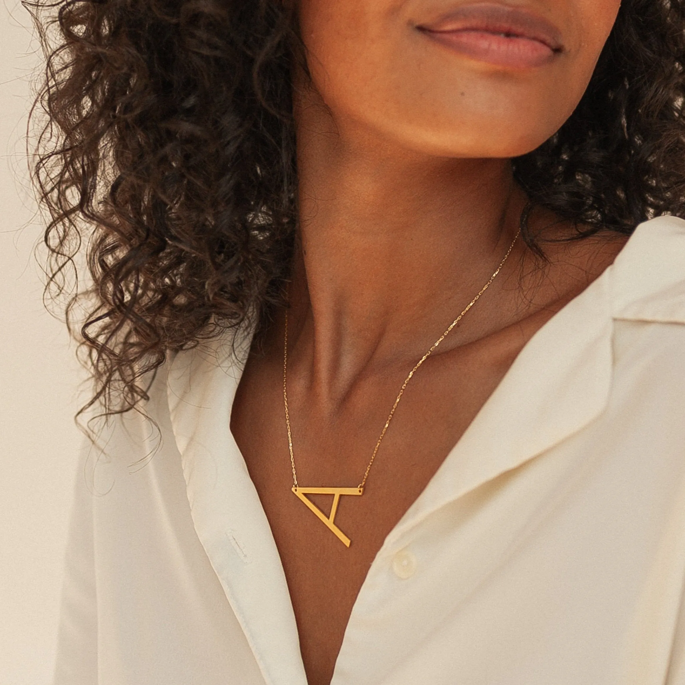 Customized Large Sideways Initial Necklace