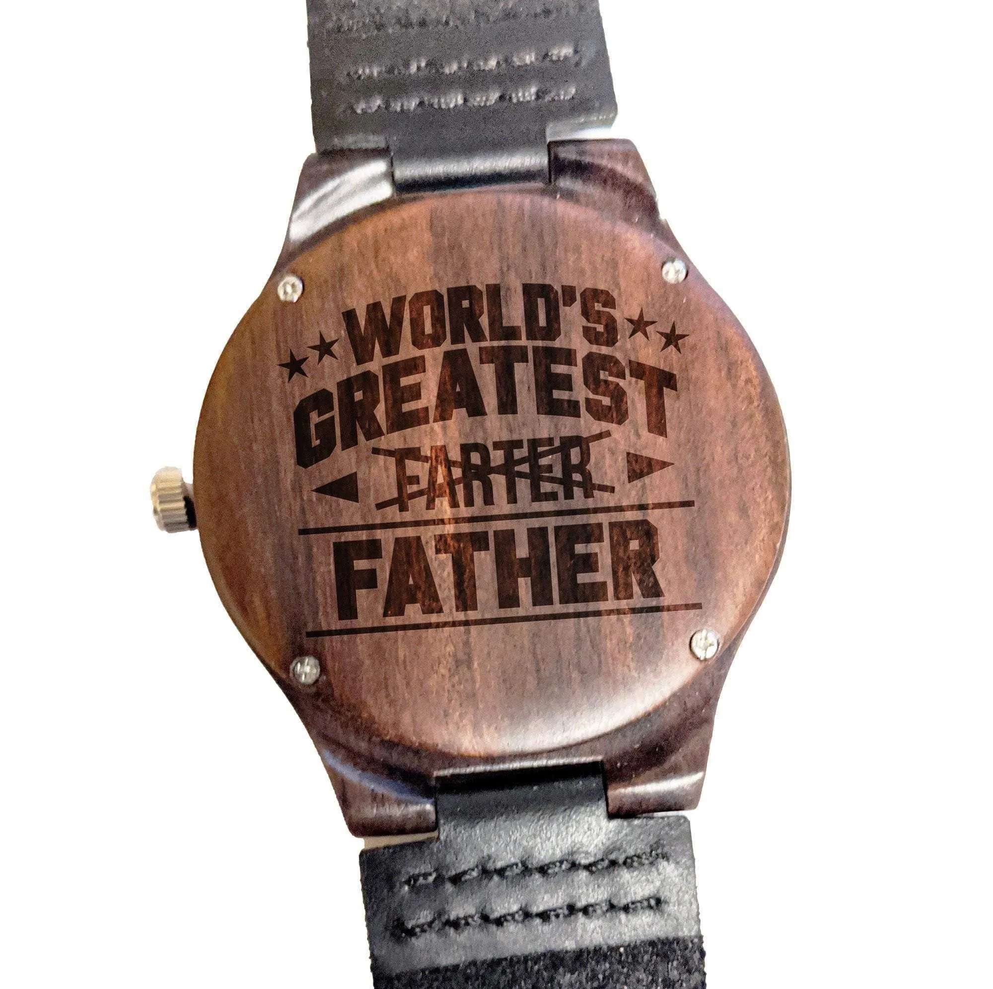 Dad - "World's Greatest Father" Personalized Wooden Watch