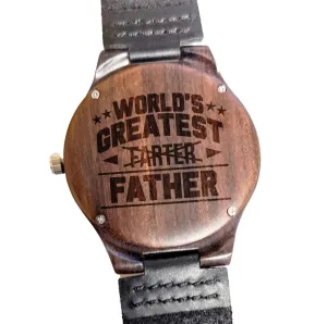 Dad - "World's Greatest Father" Personalized Wooden Watch