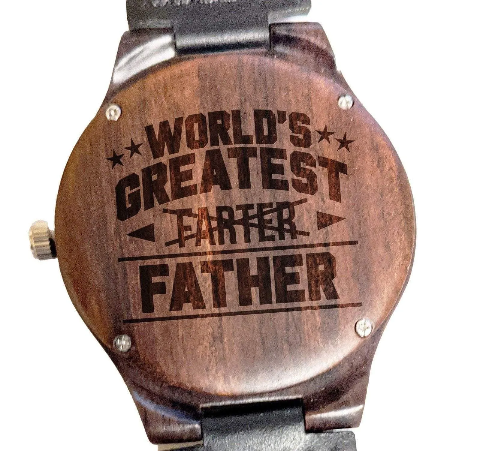 Dad - "World's Greatest Father" Personalized Wooden Watch