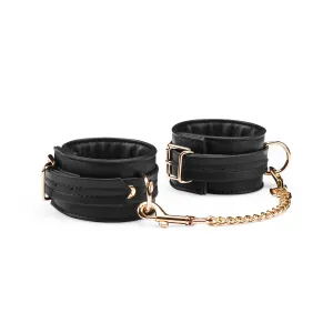 Dark Candy: Vegan Leather Handcuffs with Gold Hardware