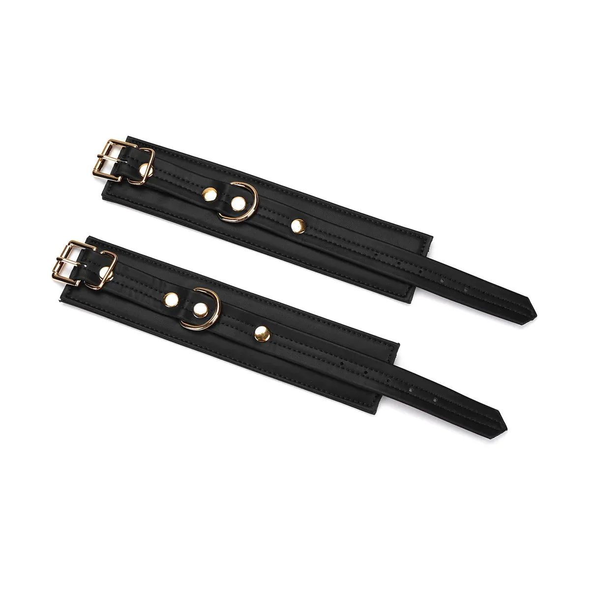 Dark Candy: Vegan Leather Handcuffs with Gold Hardware