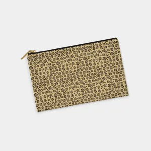Dark Leopard Print Personalized Zipper Pouch