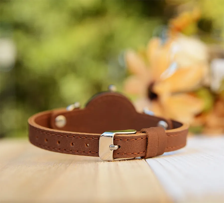 Dark Wooden Watches For Women with Premium Leather Strap