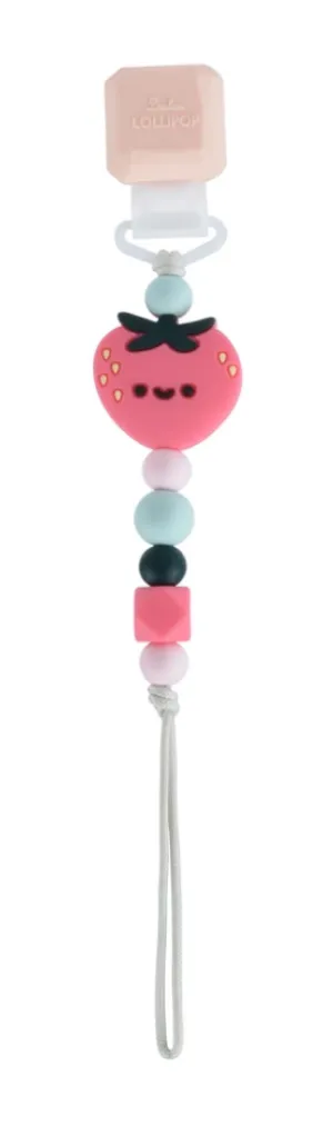 Darling Pacifier Clip- Strawberry