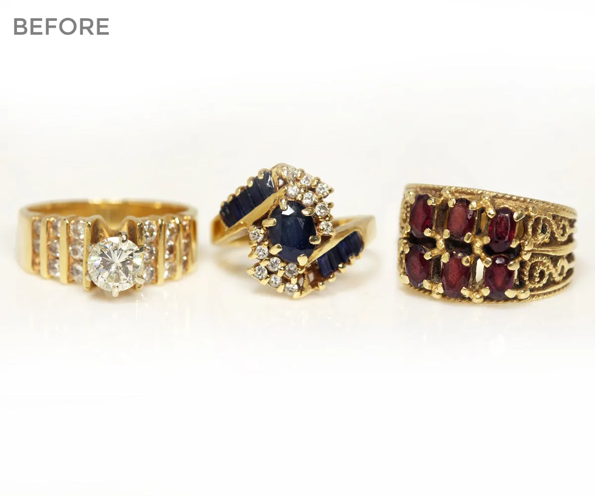 Diamond and Garnet Floral Custom Engagement Ring