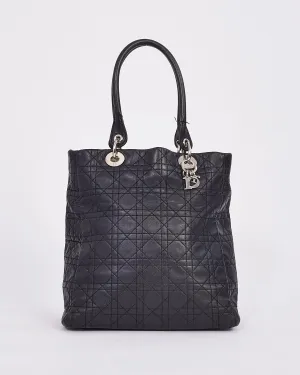 Dior Black Vintage Cannage Leather Tote Bag