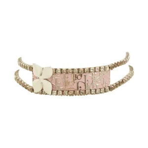 Dior Pink Logo Rhinestone Choker