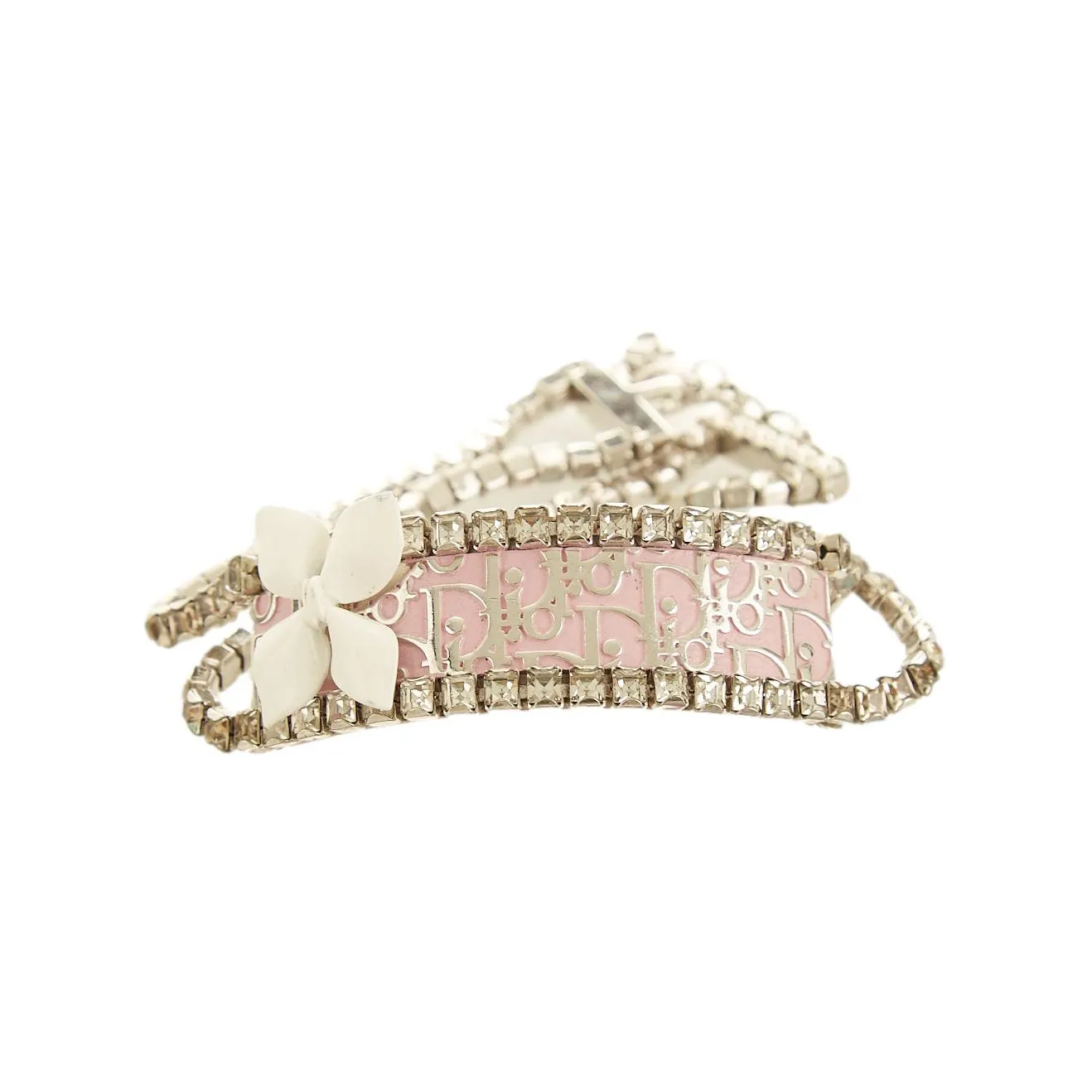 Dior Pink Logo Rhinestone Choker
