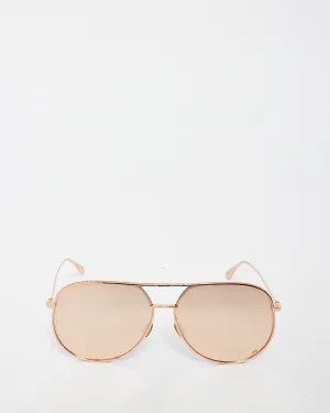Dior Rose Gold Metal Aviator Sunglasses