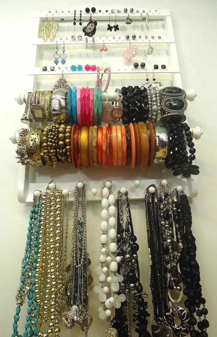 Double Bangle Jewelry Holder Organizer White