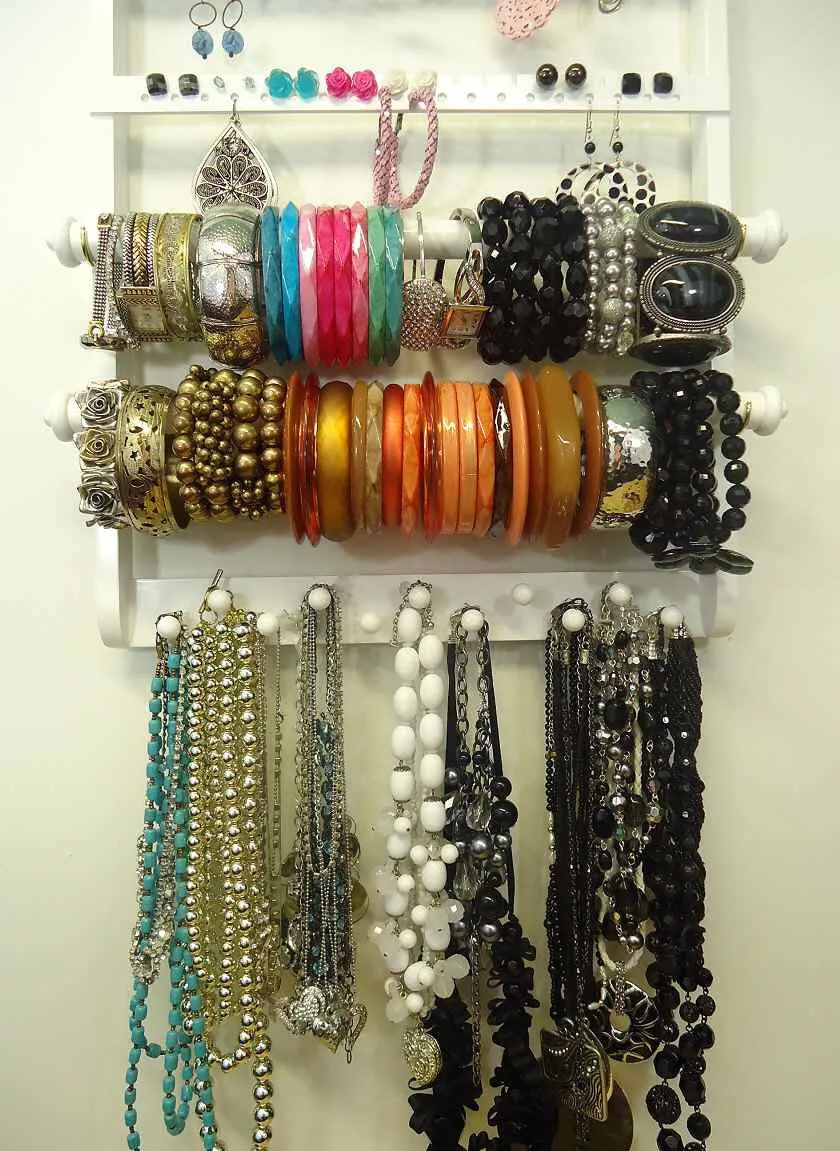 Double Bangle Jewelry Holder Organizer White