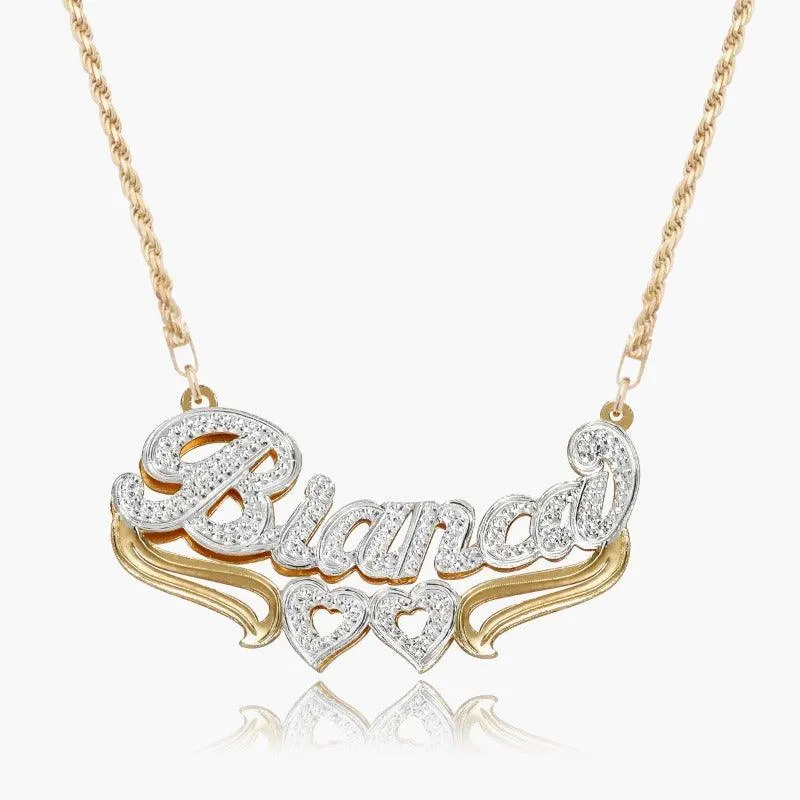 Double Plated Script Necklace – Personalized Jewelry Keepsake