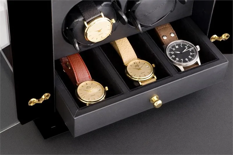 Elma Motion Corona 8 Watches Watch winder - Black Piano Finish/Glass Doors
