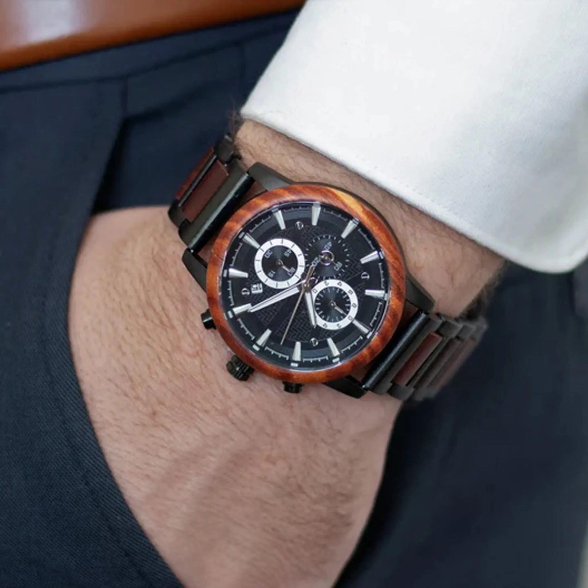 EMBERCORE - Men Wood Watch Chronograph