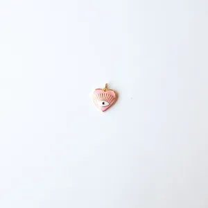 Enamel Evil Eye Heart Charm