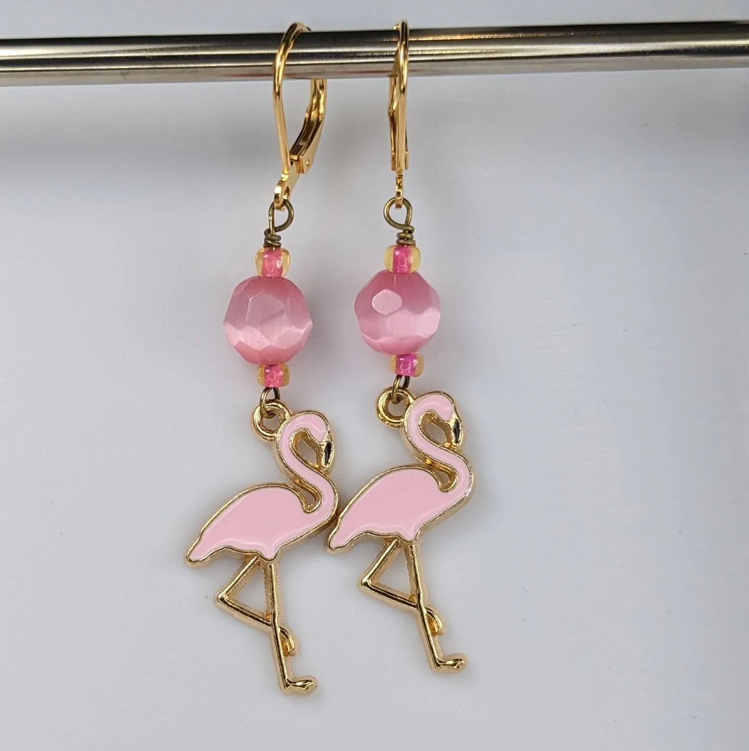 Enamel Flamingo Earrings