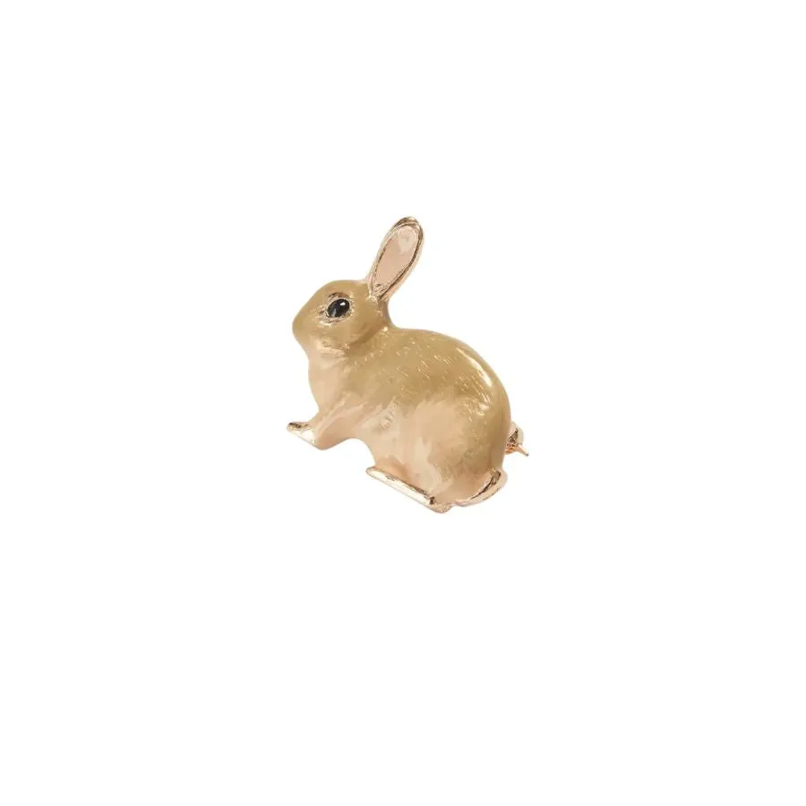 Enamel Rabbit Brooch