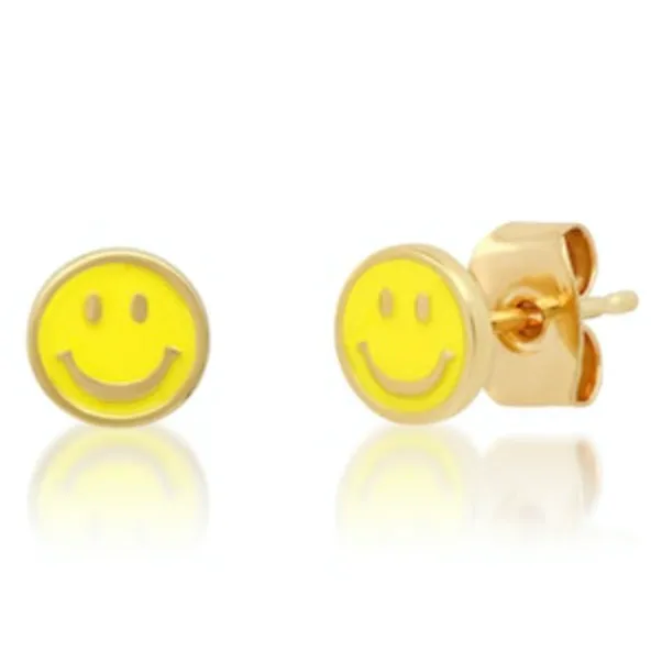Enamel Smiley Face Studs