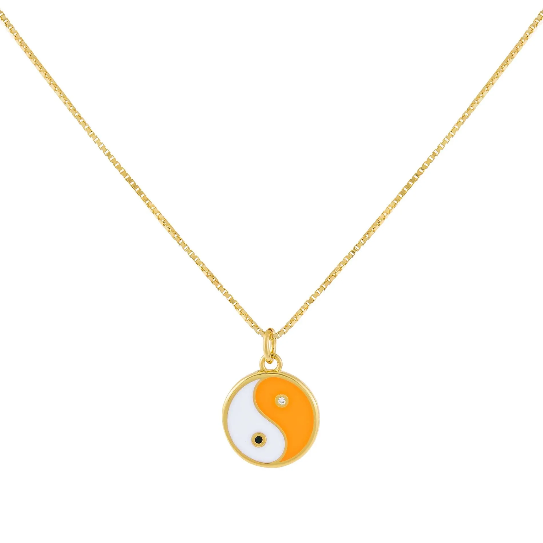 Enamel Yin & Yang Necklace