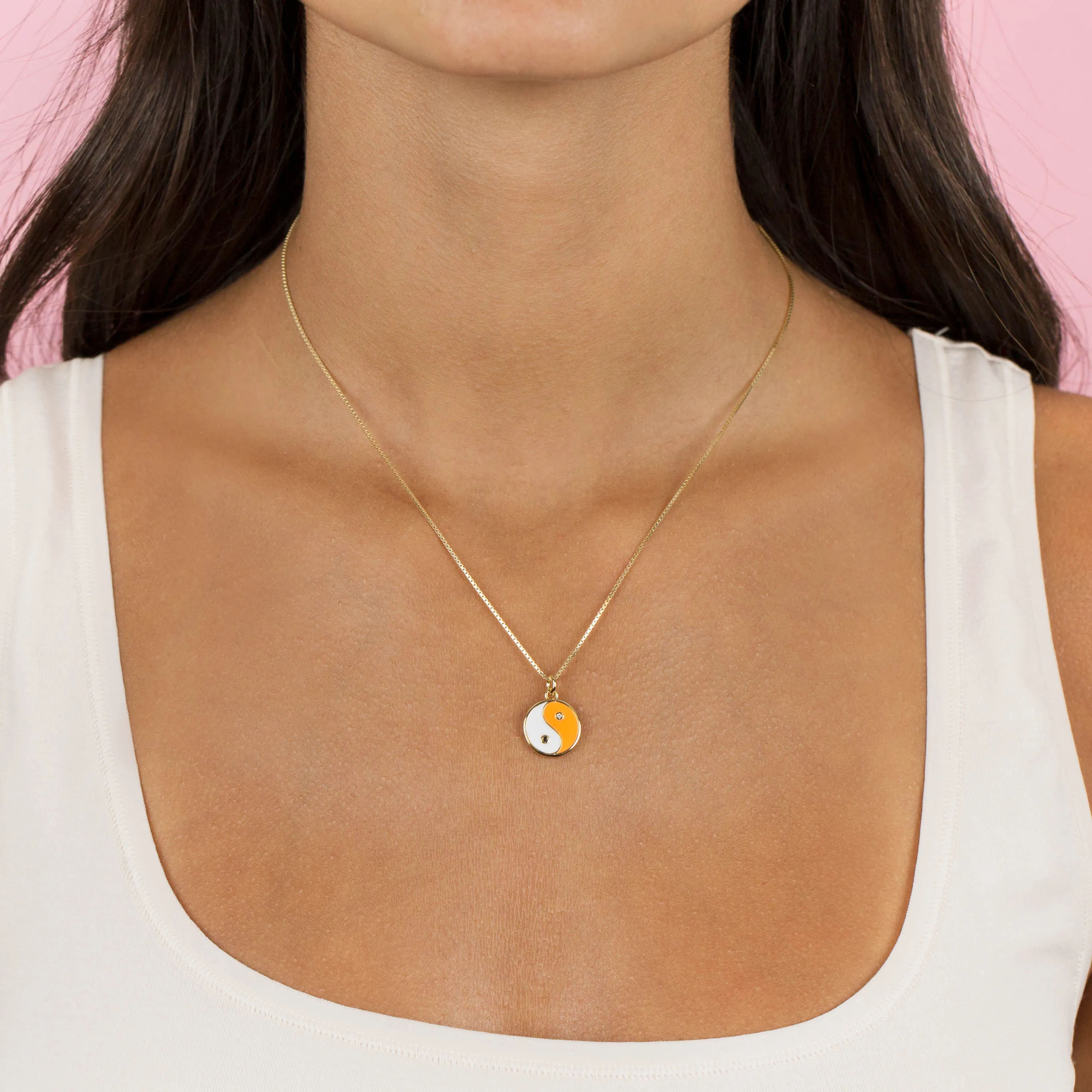 Enamel Yin & Yang Necklace