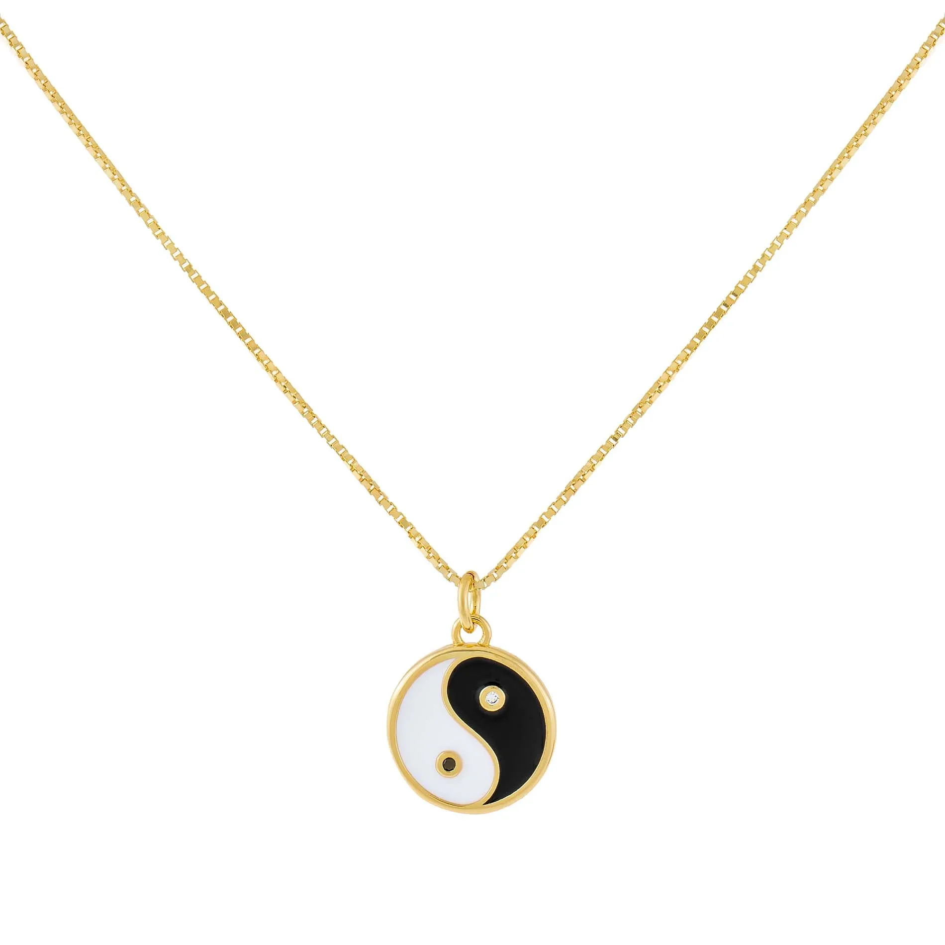 Enamel Yin & Yang Necklace
