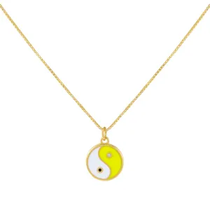 Enamel Yin & Yang Necklace