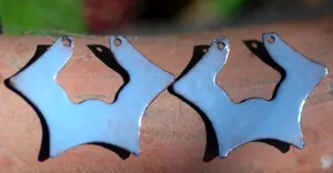 Enameled Finding - Earring Pair Blue and Blue