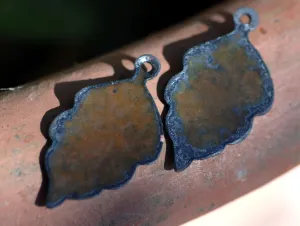 Enameled Finding - Earring Pair Brown and Brown