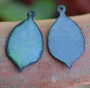 Enameled Finding - Earring Pair Gray and Gray
