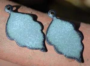 Enameled Finding - Earring Pair Gray and Gray